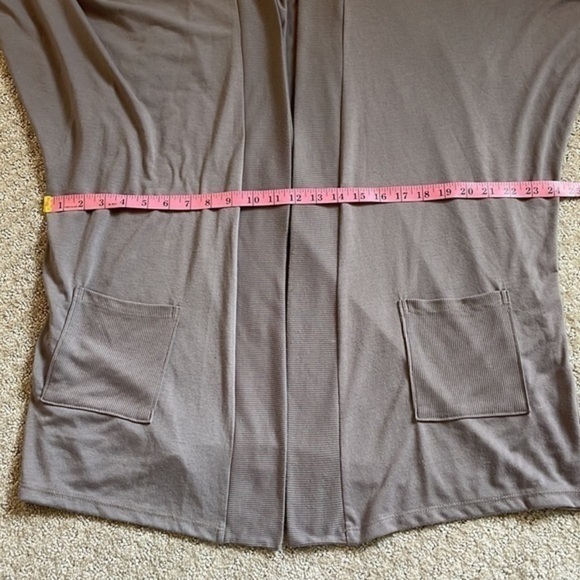 Coin 1804 Taupe Open Front Cardigan - Picture 6 of 7